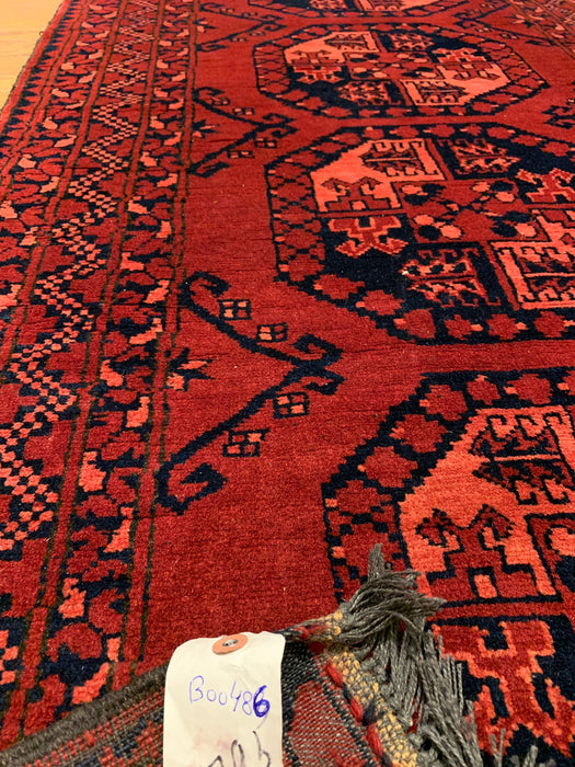 Terkaman Tribal Afghan Oriental Rug, size 2' 9" x 9' 6"  (C) FILPA