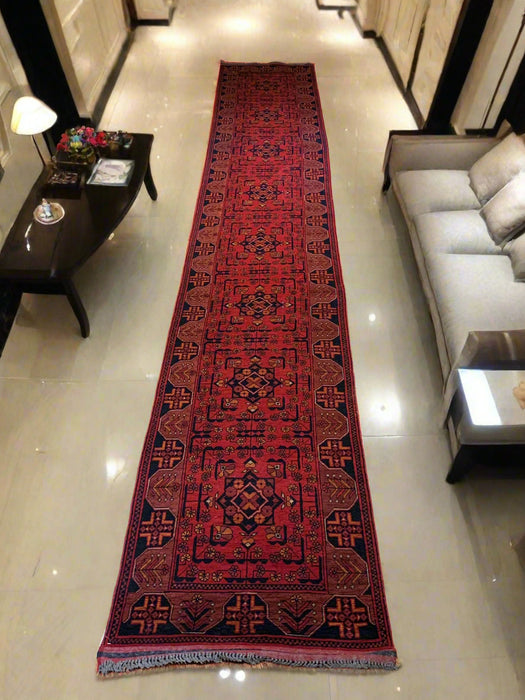 Terkaman Tribal Afghan Oriental Rug, size 2' 5" x 15' 8"  (C)