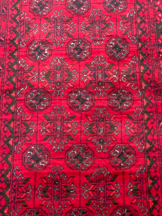 Terkaman Tribal Afghan Oriental Rug, size 2' 10" x 9' 3" (C)