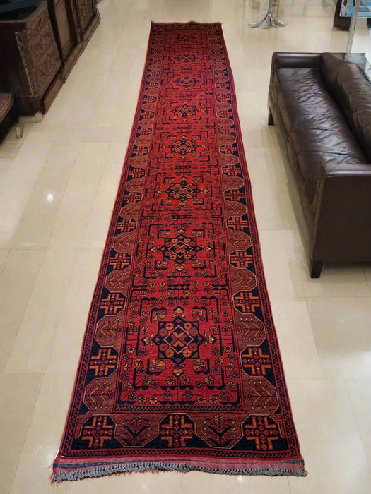 Terkaman Tribal Afghan Oriental Rug, size 2' 5" x 15' 8"  (C)