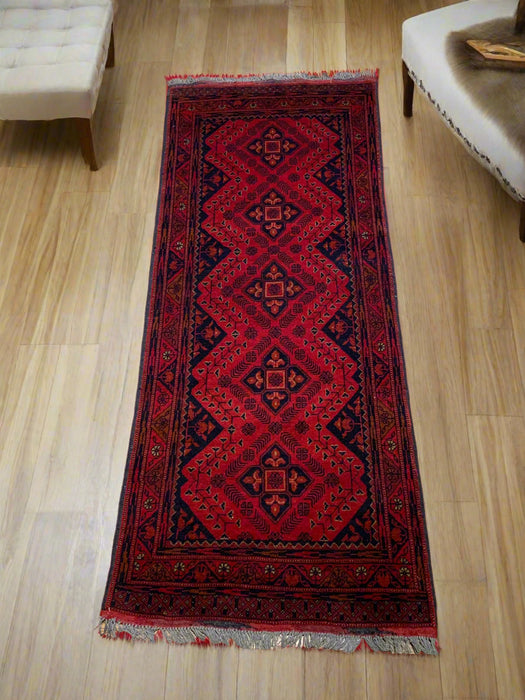 Terkaman Tribal Afghan Oriental Rug, size 2' 7 "x 6' 5"  (C)