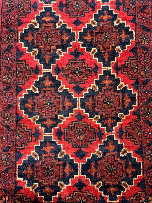 Terkaman Tribal Afghan Oriental Rug, size 1' 10" x 4' 8"  (C)