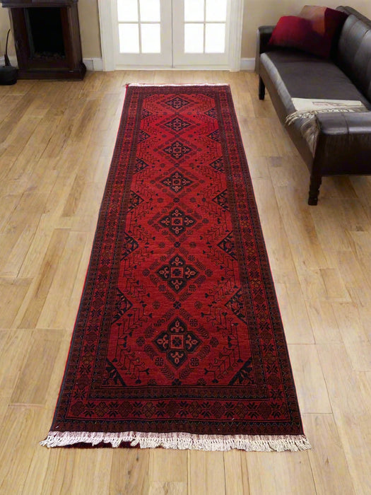 Terkaman Tribal Afghan Oriental Rug, size 2' 10" x 9' 5"  (C)