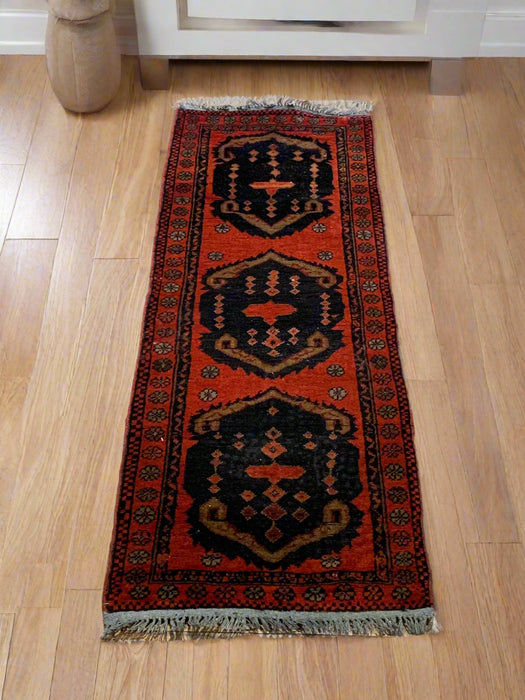 Terkaman Tribal Afghan Oriental Rug, size 1' 8" x 4' 8"  (C)