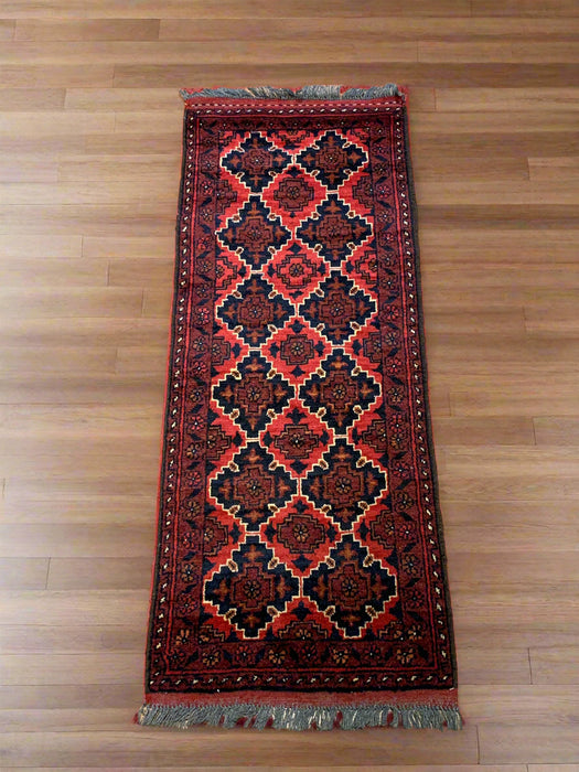 Terkaman Tribal Afghan Oriental Rug, size 1' 10" x 4' 8"  (C)