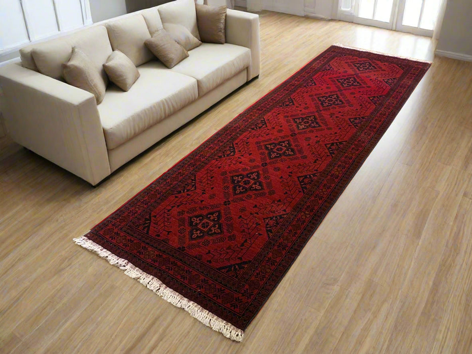 Terkaman Tribal Afghan Oriental Rug, size 2' 10" x 9' 5"  (C)