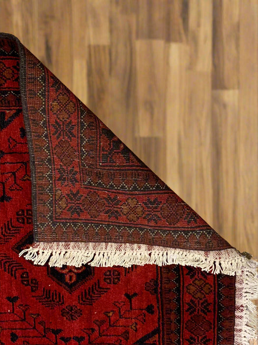 Terkaman Tribal Afghan Oriental Rug, size 2' 10" x 9' 5"  (C)