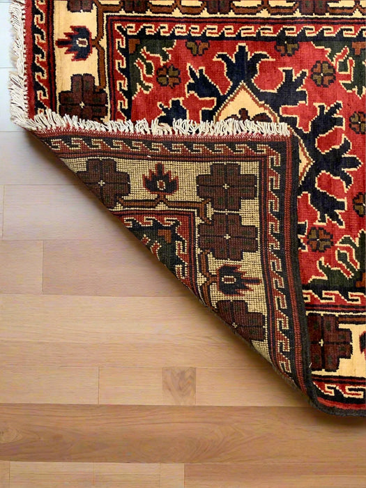 Terkaman Tribal Afghan Oriental Rug, size 2' 8" x 7' 5"  (Q)