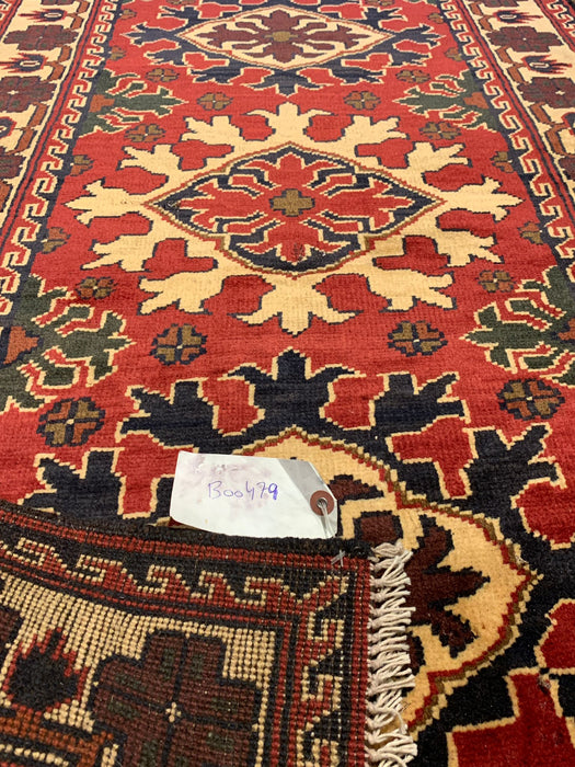 Terkaman Tribal Afghan Oriental Rug, size 2' 8" x 7' 5"  (Q)