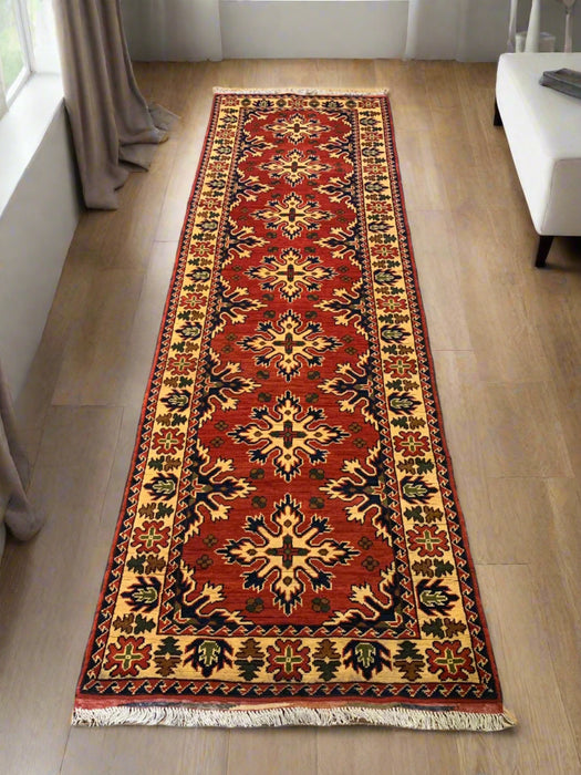 Terkaman Tribal Afghan Oriental Rug, size 2' 9" x 9' 5"  (Q)