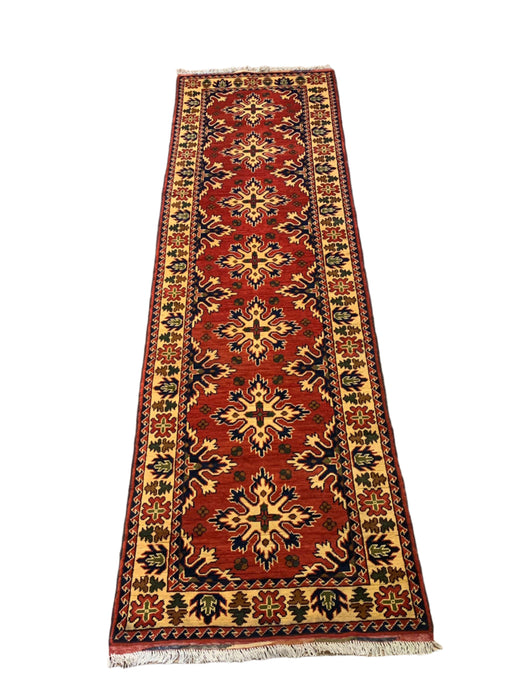 Terkaman Tribal Afghan Oriental Rug, size 2' 9" x 9' 5"  (Q)