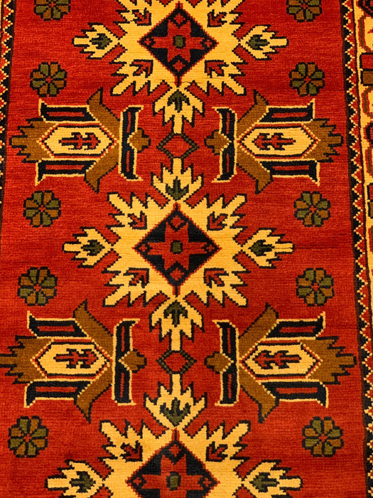 Terkaman Tribal Afghan Oriental Rug, size 2' 10" x 9' 7" (Q)