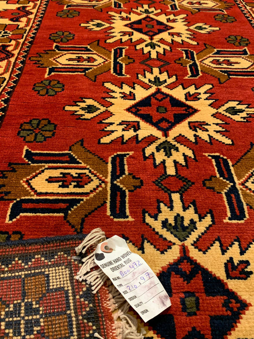 Terkaman Tribal Afghan Oriental Rug, size 2' 10" x 9' 7" (Q)