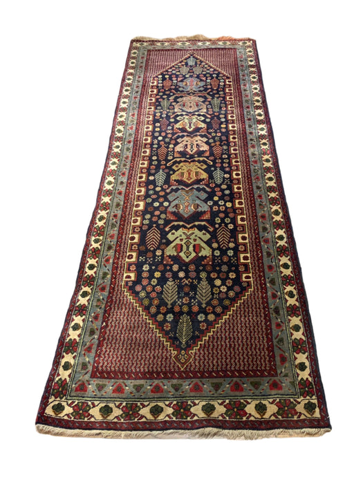 Timeless Beauty, Woven by Hand. Antique Persian Hamadan Rug, size 2' 10" x 9' 7"