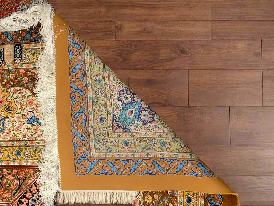 Exquisite 100% Silk Persian Design Rug – Elegant and Luxurious, size  9' 8" x 13' 3"