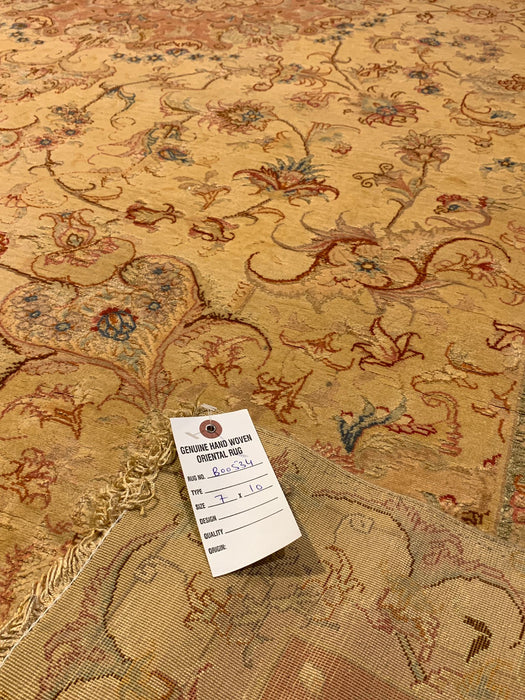 Exquisite 100% Silk Persian Design Rug – Elegant and Luxurious, size 7" x 10"