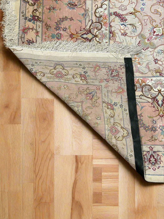 Exquisite 100% Silk Persian Design Rug – Elegant and Luxurious, size 10" x 14"  (H)