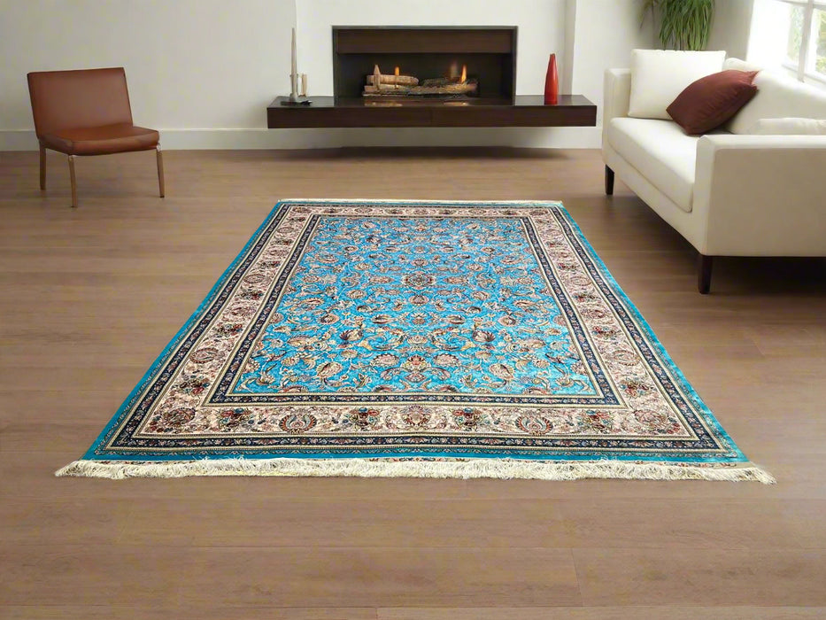 Exquisite 100% Silk Persian Design Rug – Elegant and Luxurious, size 8" x 11' 6"  (H)
