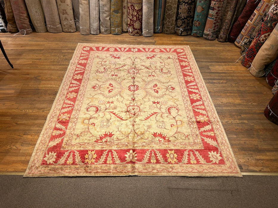Hand-Knotted Sultanabad Vegetable-Dyed Wool Rug, 9" x 12"  (K)