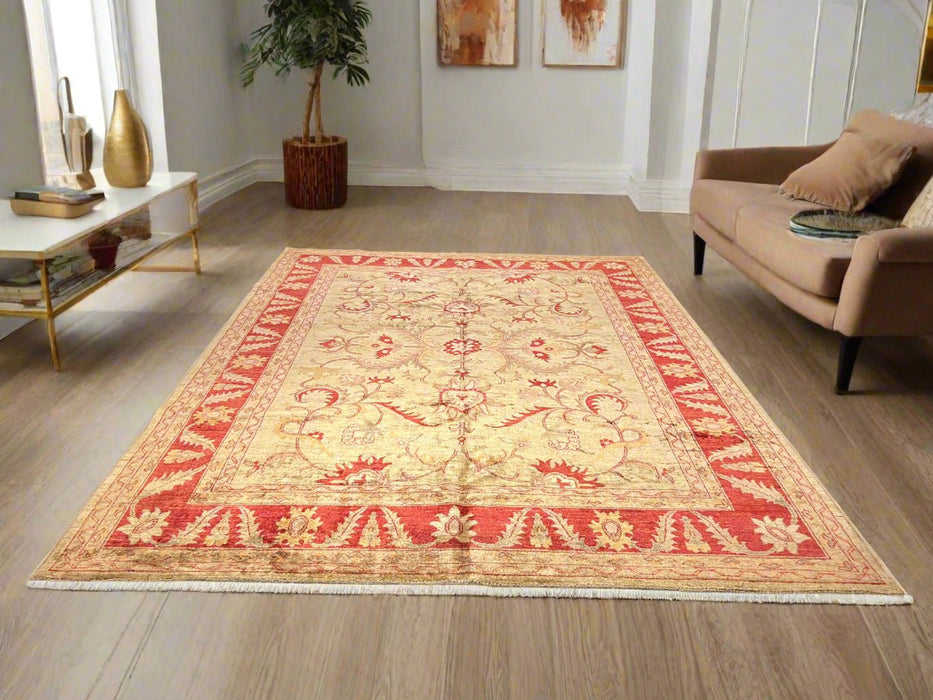 Hand-Knotted Sultanabad Vegetable-Dyed Wool Rug, 9" x 12"  (K)