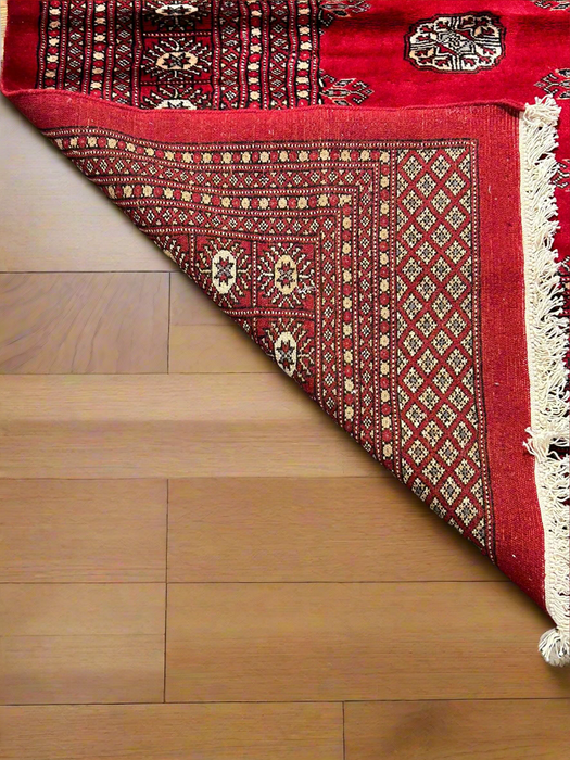 Hand-Knotted Pakistani Bokhara Rug – 100% Wool, size 12" x 16"  (M)