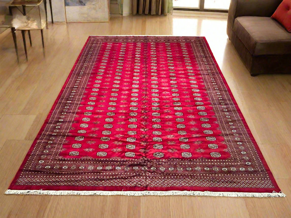 Hand-Knotted Pakistani Bokhara Rug – 100% Wool, size 12" x 16"  (M)