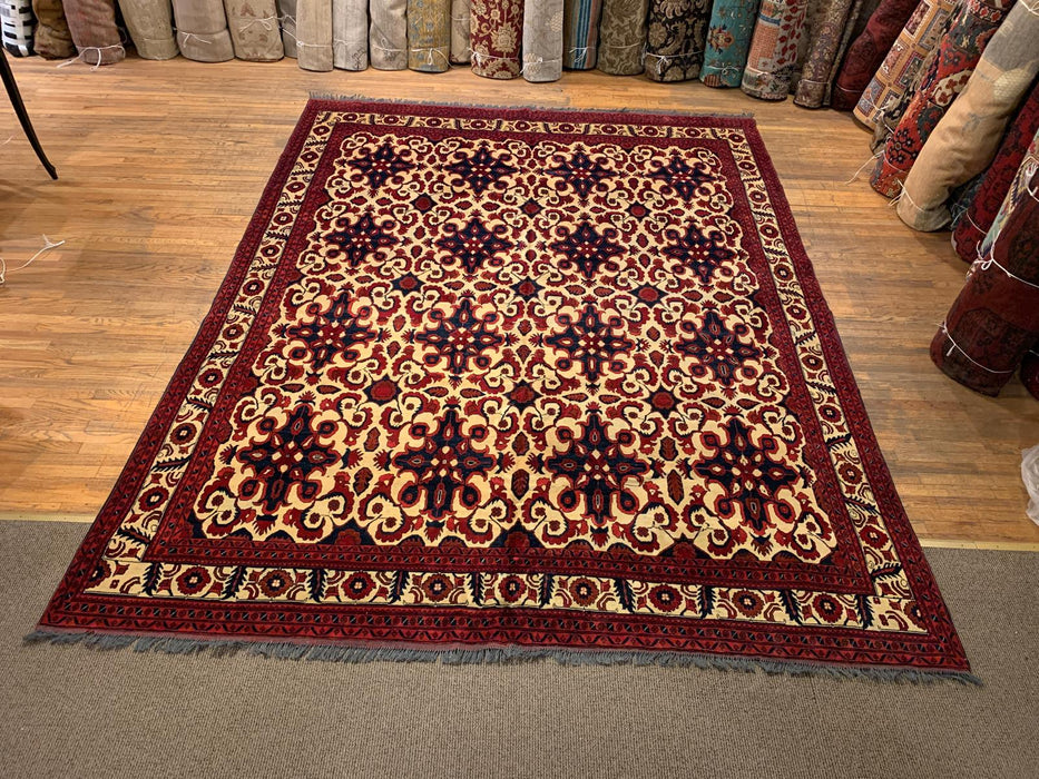 Terkaman Tribal Afghan Oriental Rug, size 9' 6"x 12' 5"  (C)