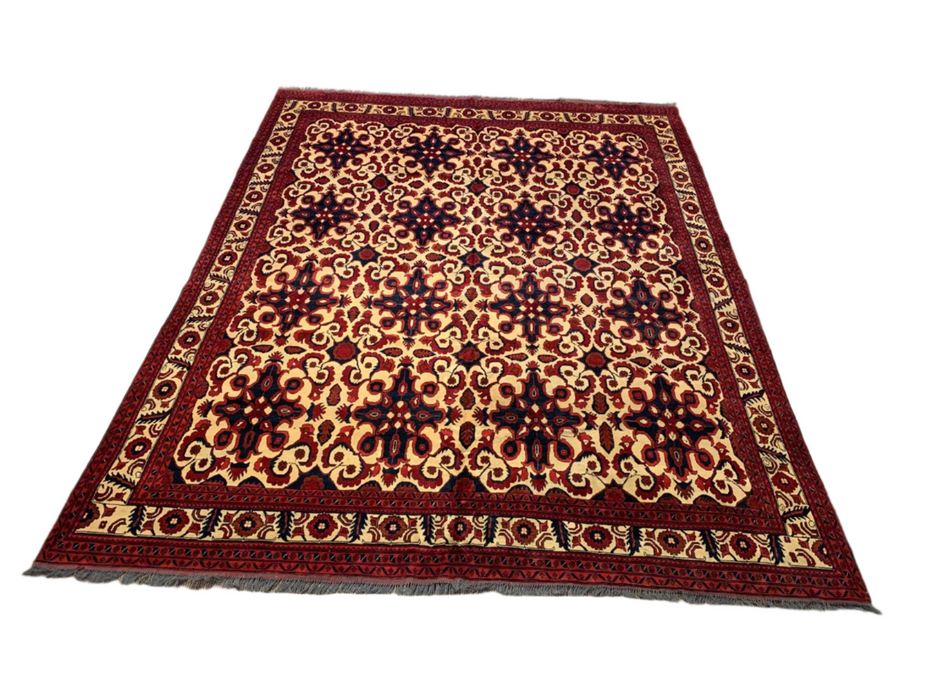 Terkaman Tribal Afghan Oriental Rug, size 9' 6"x 12' 5"  (C)