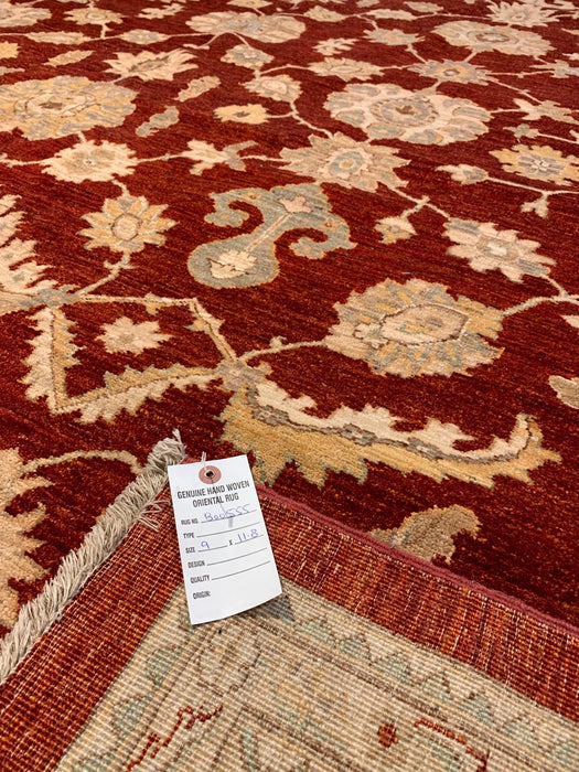 Hand-Knotted Sultanabad Vegetable-Dyed Wool Rug, 9" x 11' 8"  (K)