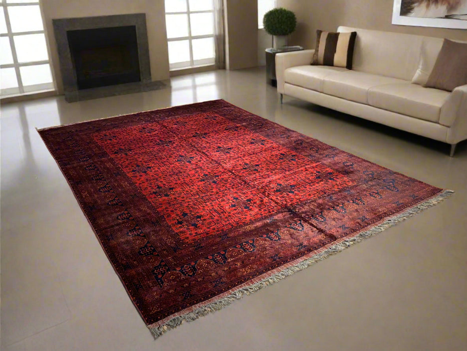 Terkaman Tribal Afghan Oriental Rug, size 9' 8" x 13' 4"  (C)