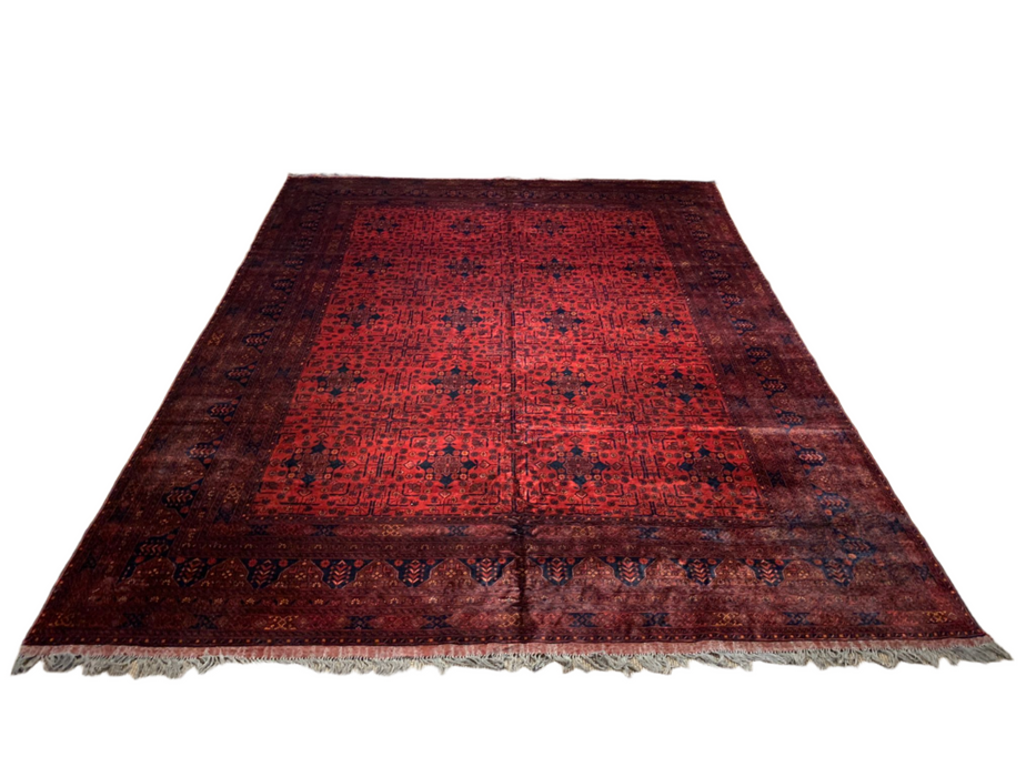Terkaman Tribal Afghan Oriental Rug, size 9' 8" x 13' 4"  (C)