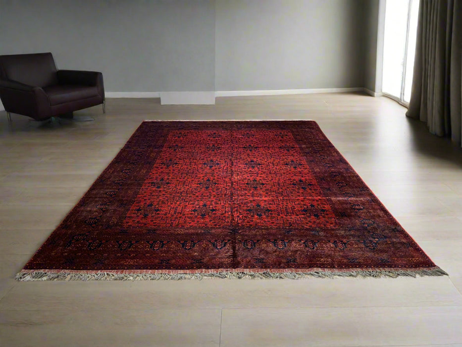 Terkaman Tribal Afghan Oriental Rug, size 9' 8" x 13' 4"  (C)