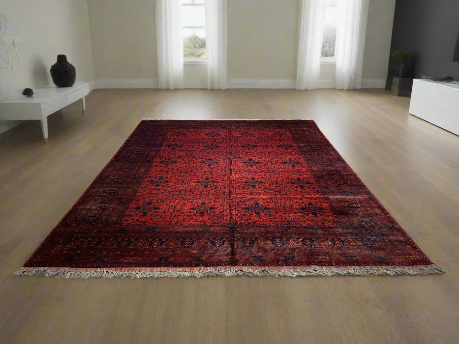Terkaman Tribal Afghan Oriental Rug, size 9' 8" x 13' 4"  (C)