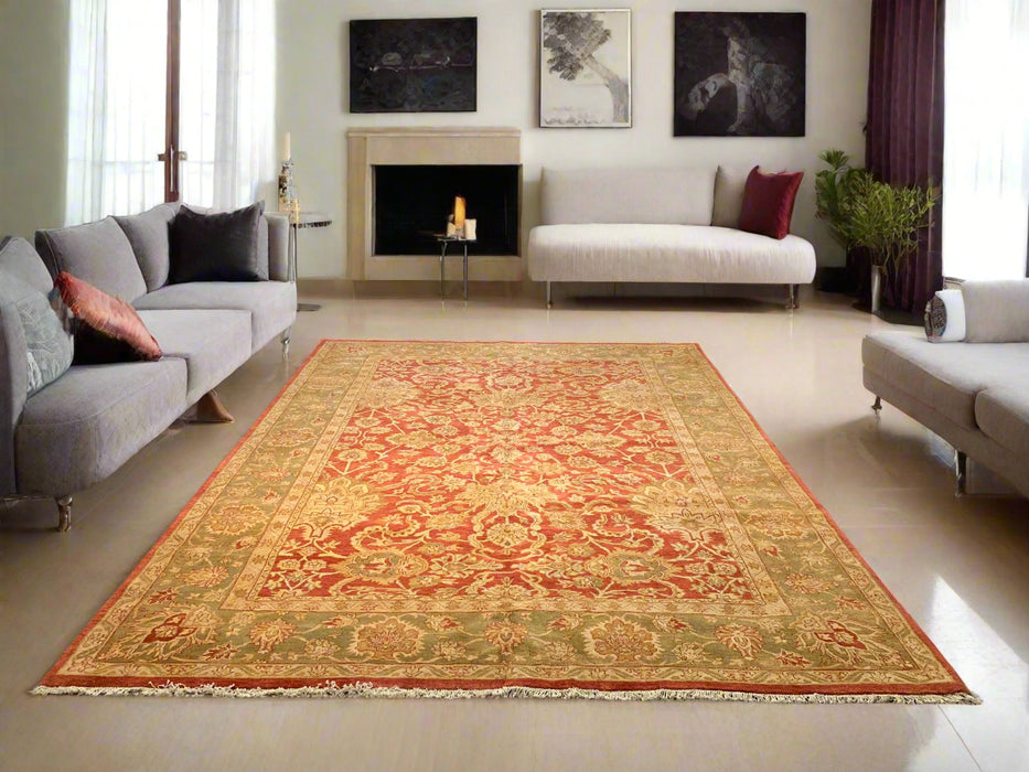 Sultanabad 100% wool Hand Made Rug - size 9" x 12"  (P)