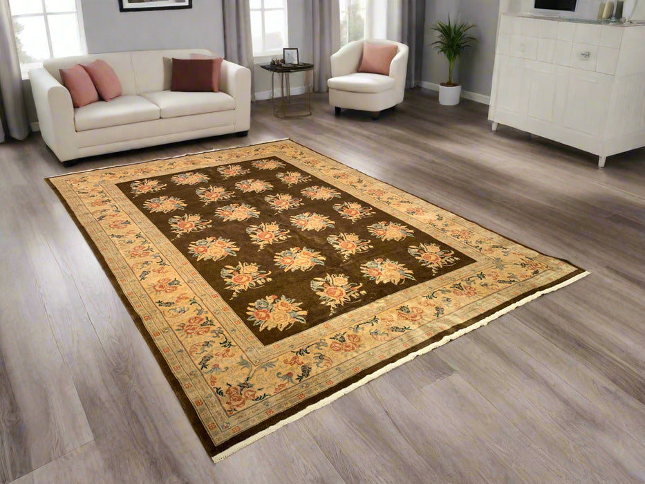 Sultanabad 100% wool Hand Made Rug - size 9" x 12"  (P)