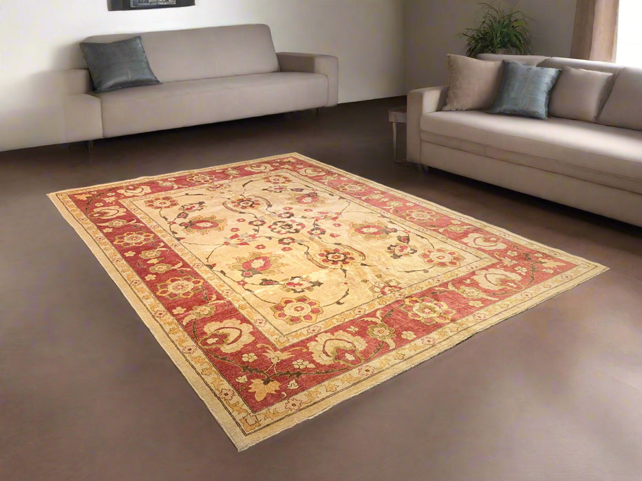 Hand-Knotted Sultanabad Vegetable-Dyed Wool Rug, 9" x 12' 4"  (K)