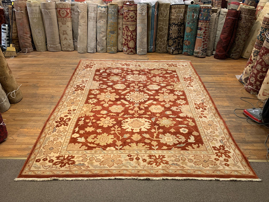 Hand-Knotted Sultanabad Vegetable-Dyed Wool Rug, 9' 1" x 12"  (K)