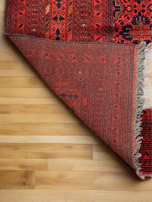 Terkaman Tribal Afghan Oriental Rug, size 3" 10" x 15' 6"  (C)