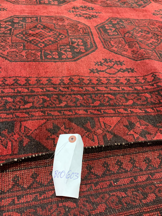 Terkaman Tribal Afghan Oriental Rug, size 3" 9" x 12"  (C) Filpa