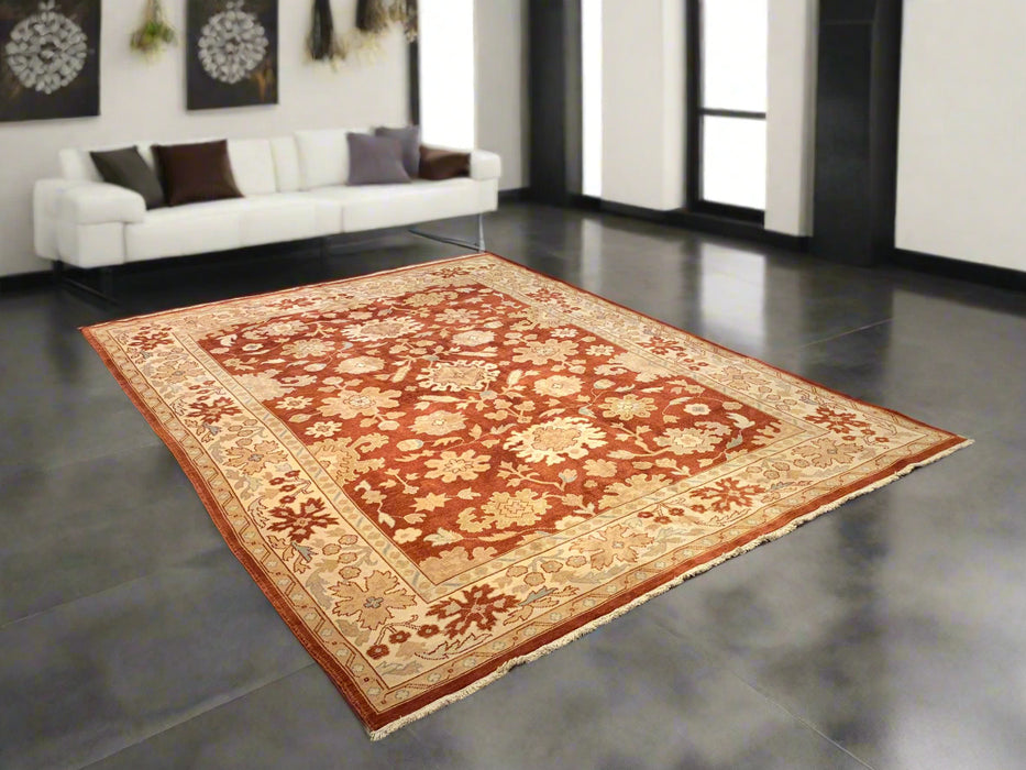Hand-Knotted Sultanabad Vegetable-Dyed Wool Rug, 9' 1" x 12"  (K)