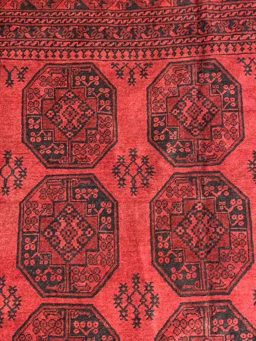 Terkaman Tribal Afghan Oriental Rug, size 3" 9" x 12"  (C) Filpa