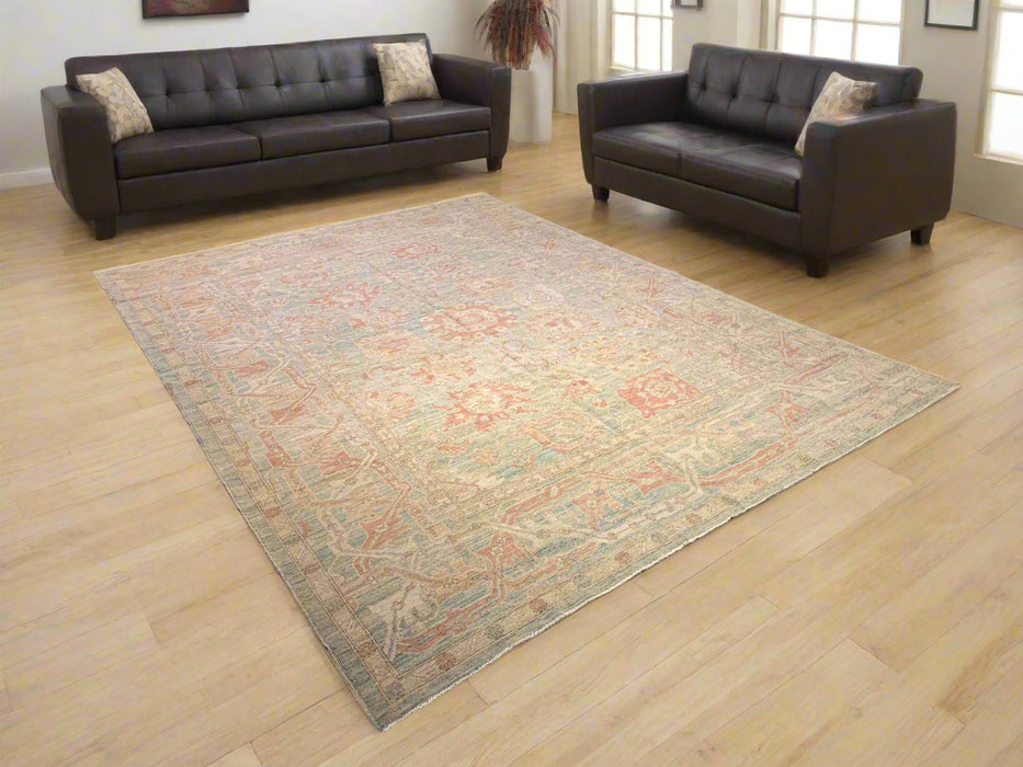 Hand-Knotted Sultanabad Vegetable-Dyed Wool Rug, 9' 1" x 11' 11"  (K)