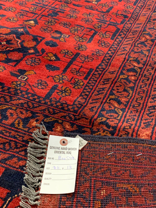 Terkaman Tribal Afghan Oriental Rug, size 9' 11" x 13"  (C)