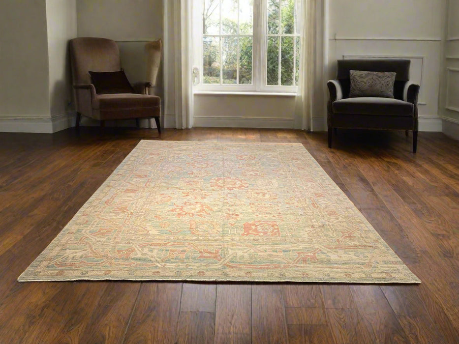 Hand-Knotted Sultanabad Vegetable-Dyed Wool Rug, 9' 1" x 11' 11"  (K)