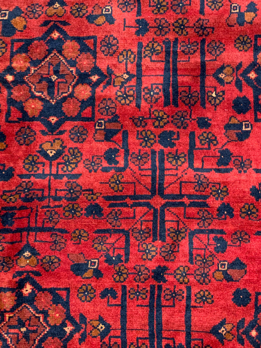 Terkaman Tribal Afghan Oriental Rug, size 9' 11" x 13"  (C)