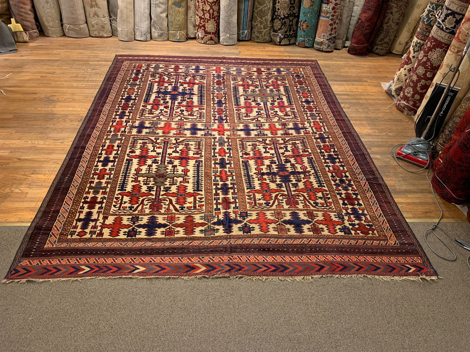 Terkaman Tribal Afghan Oriental Rug, size 9' 7" x 12' 6"  (C)