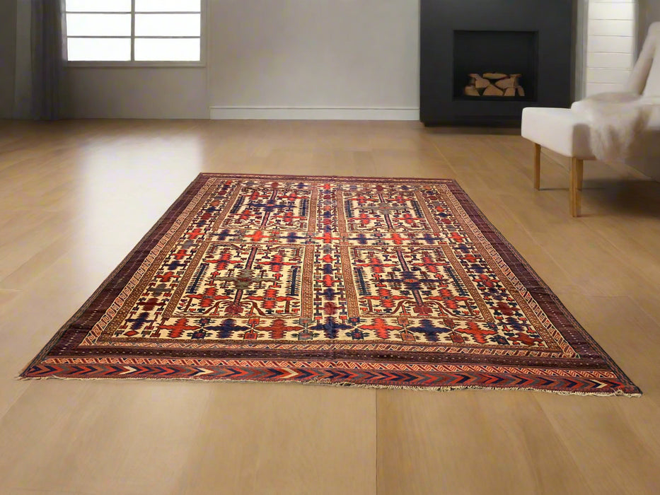 Terkaman Tribal Afghan Oriental Rug, size 9' 7" x 12' 6"  (C)