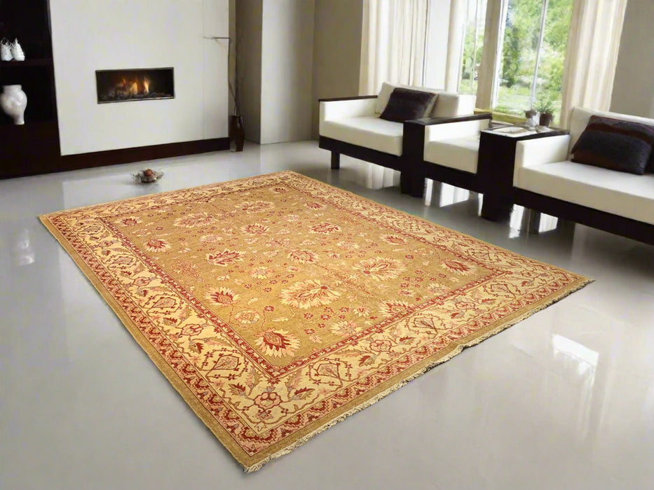 Hand-Knotted Sultanabad Vegetable-Dyed Wool Rug, 9' 1" x 12' 2" (K)