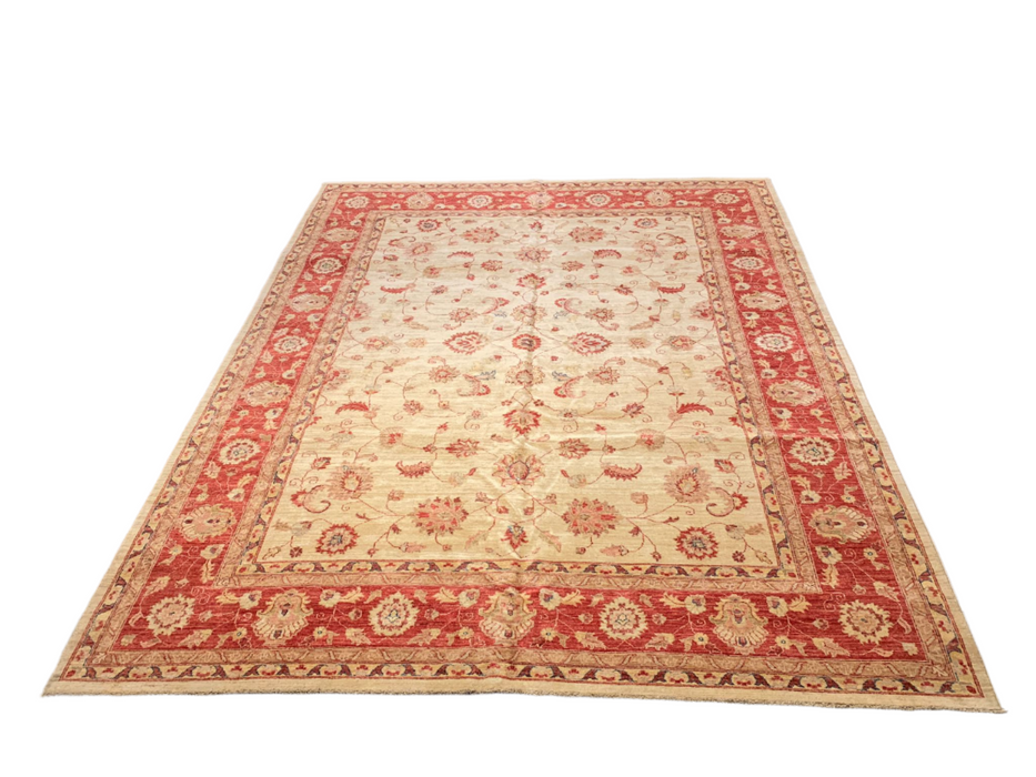 Hand-Knotted Sultanabad Vegetable-Dyed Wool Rug, 9" x 12"  (K)