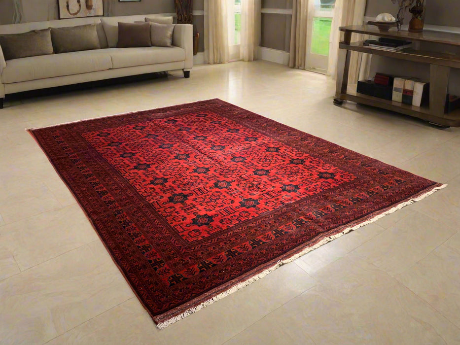 Terkaman Tribal Afghan Oriental Rug, size  8' 5" x 11' 6"  (C)